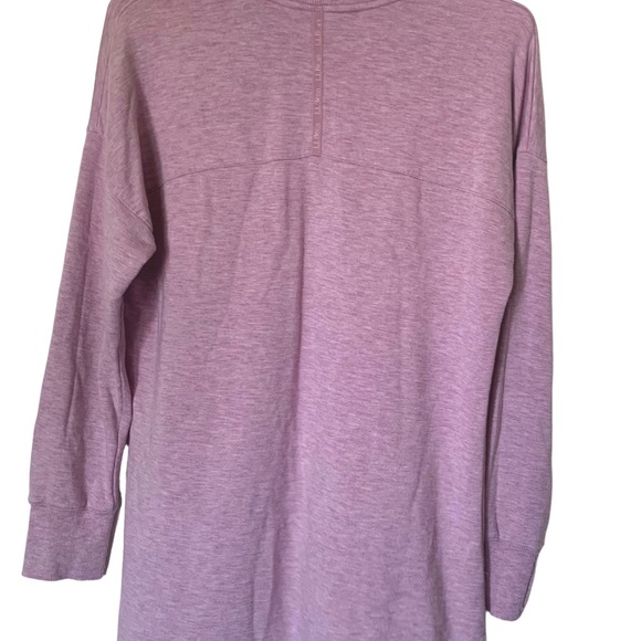 LL Bean softflex mock neck pullover M lavender hi-lo hem stretch super soft warm - Picture 5 of 7